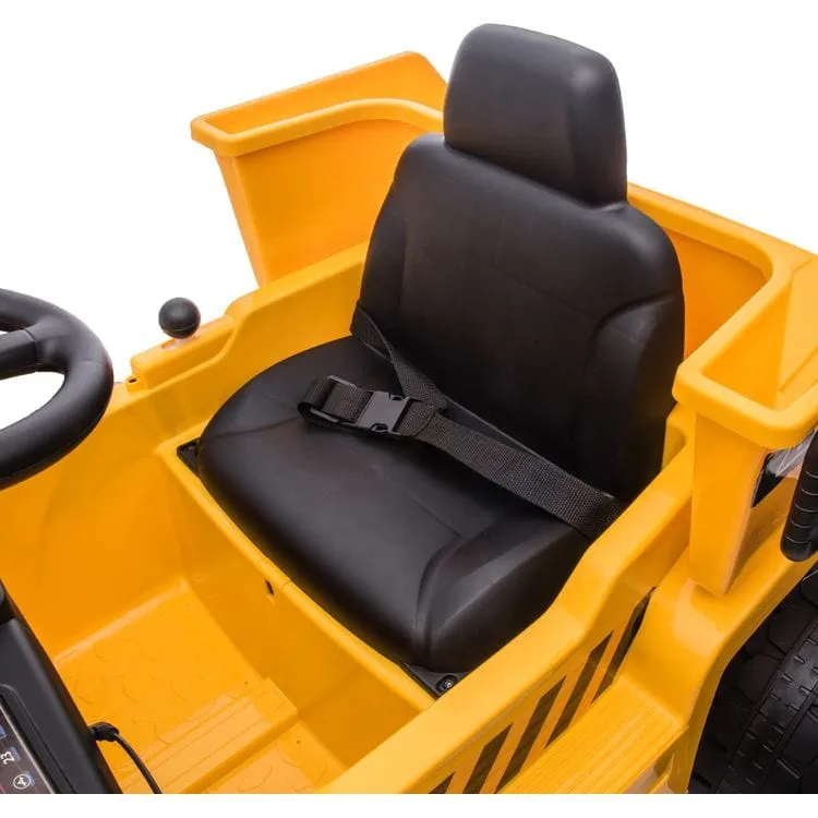 12V CAT Dump Truck 1-Seater Ride On - Yellow