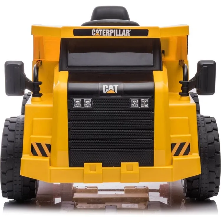 12V CAT Dump Truck 1-Seater Ride On - Yellow