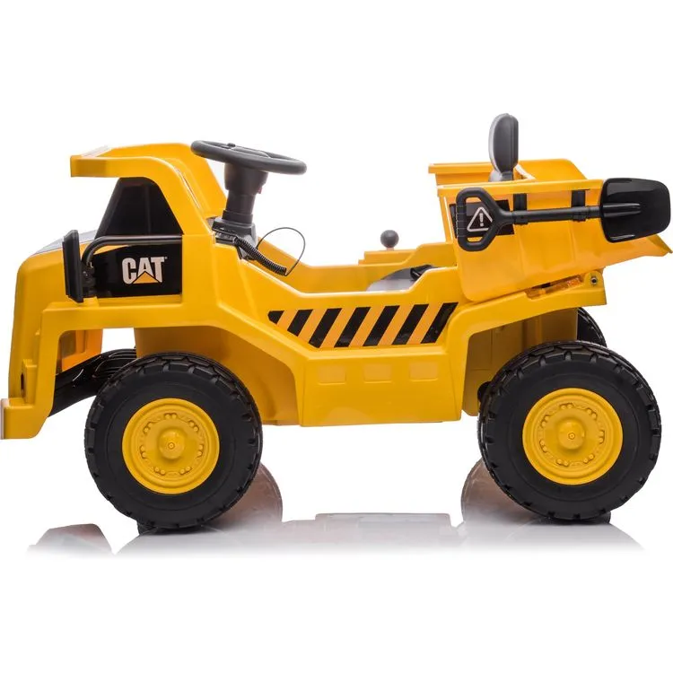 12V CAT Dump Truck 1-Seater Ride On - Yellow