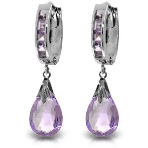 6.85 Carat 14K Solid White Gold Reign On Amethyst Earrings