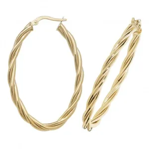 9ct Gold Oval Hoop Earrings ER1006-V5