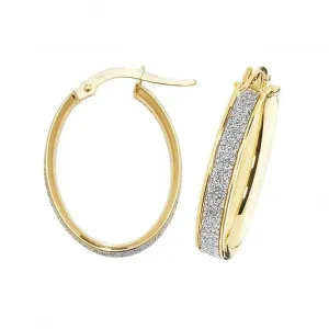 9ct Gold Oval Hoop Earrings ER1023-V3