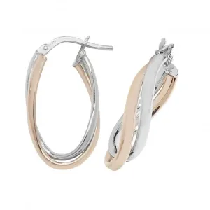 9ct Rose Gold Oval Hoop Earrings ER1009R