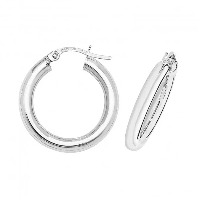 9ct White Gold 15mm Hoop Earrings ER382W