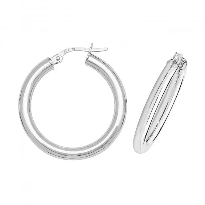 9CT White Gold 20mm Hoop Earrings ER383W