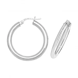 9CT White Gold 20mm Hoop Earrings ER383W