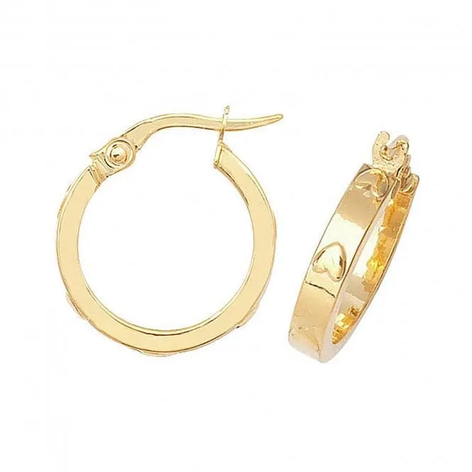 9ct Yellow Gold 12mm Hoop Earrings ER665