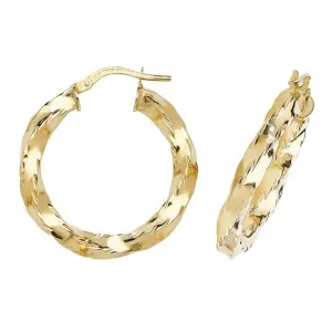 9ct Yellow Gold 20mm Hoop Earrings ER133