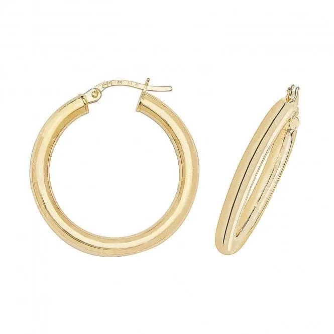 9ct Yellow Gold 20mm Hoop Earrings ER383