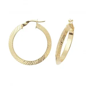 9ct Yellow Gold 25mm Hoop Earrings ER879