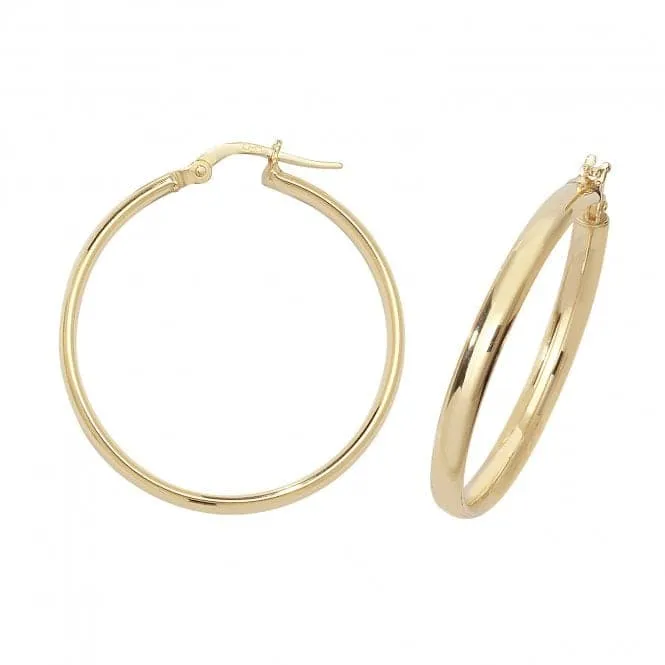 9ct Yellow Gold 50mm Hoop Earrings ER955