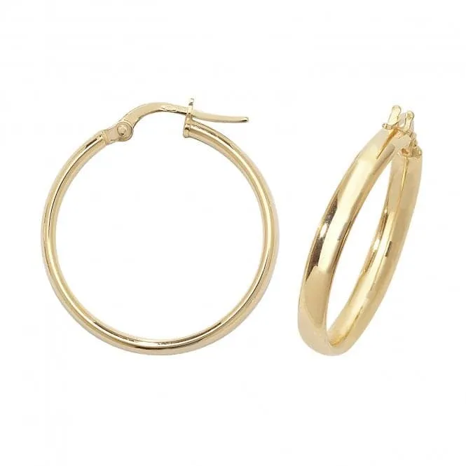 9ct Yellow Gold 50mm Hoop Earrings ER955