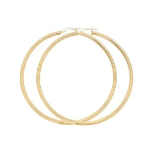 9ct Yellow Gold 60mm Hoop Earrings ER998