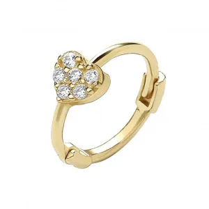 9ct Yellow Gold Zirconia Heart Cartilage Hoop ES1970