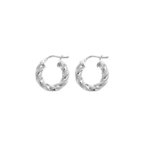 Acotis Silver Hoop Earrings Cut G5208