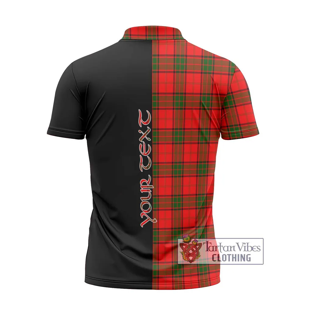 Adair Tartan Zipper Polo Shirt with Family Crest and Half Of Me Style