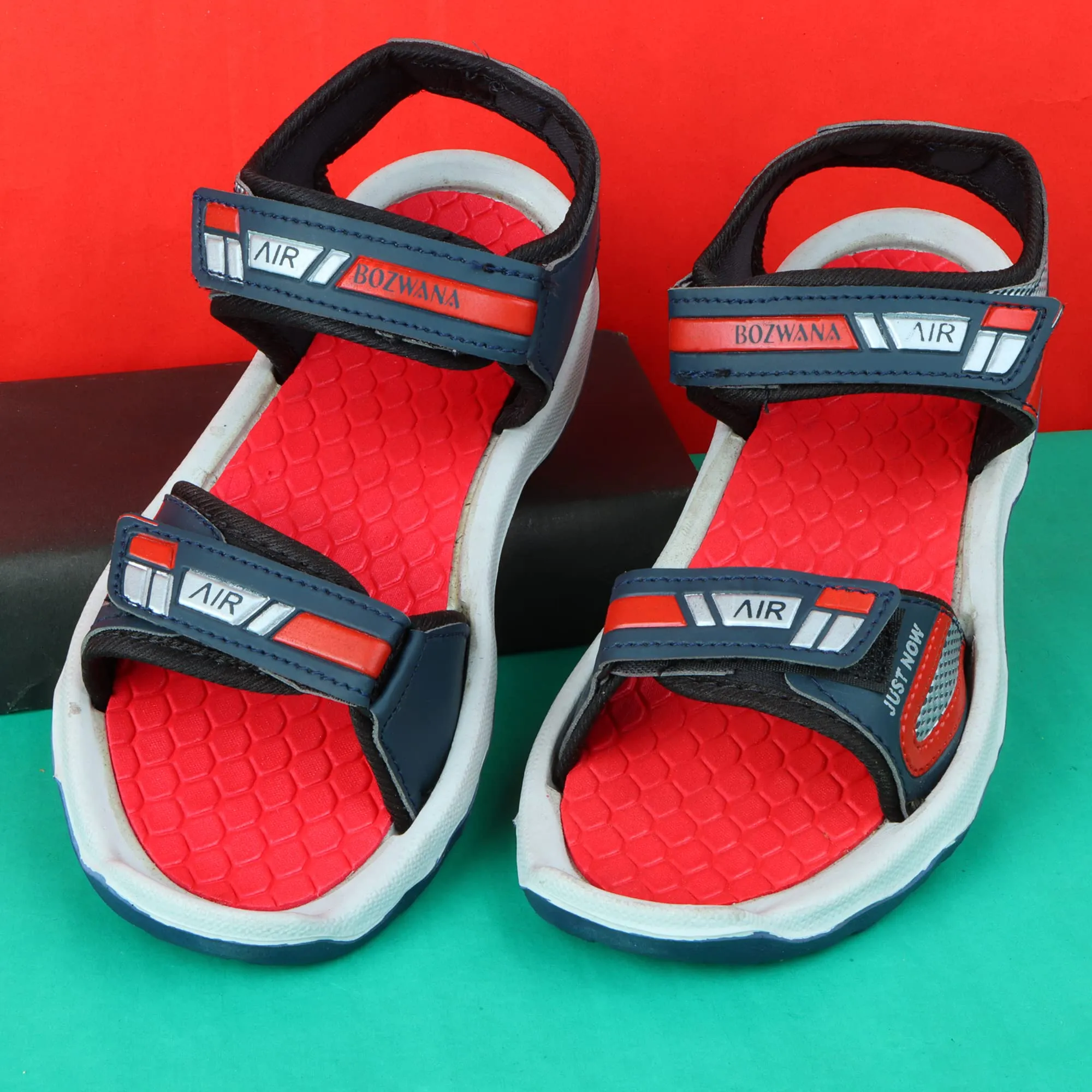 Aedee Synthetic Velcro Indoor Outdoor Sandals For Boys & Girls Kids Wear/Flip Flop Open Toe Light Weight Sandals and Floaters Footwear for Kids(Red)- 7-8 years (MB103)