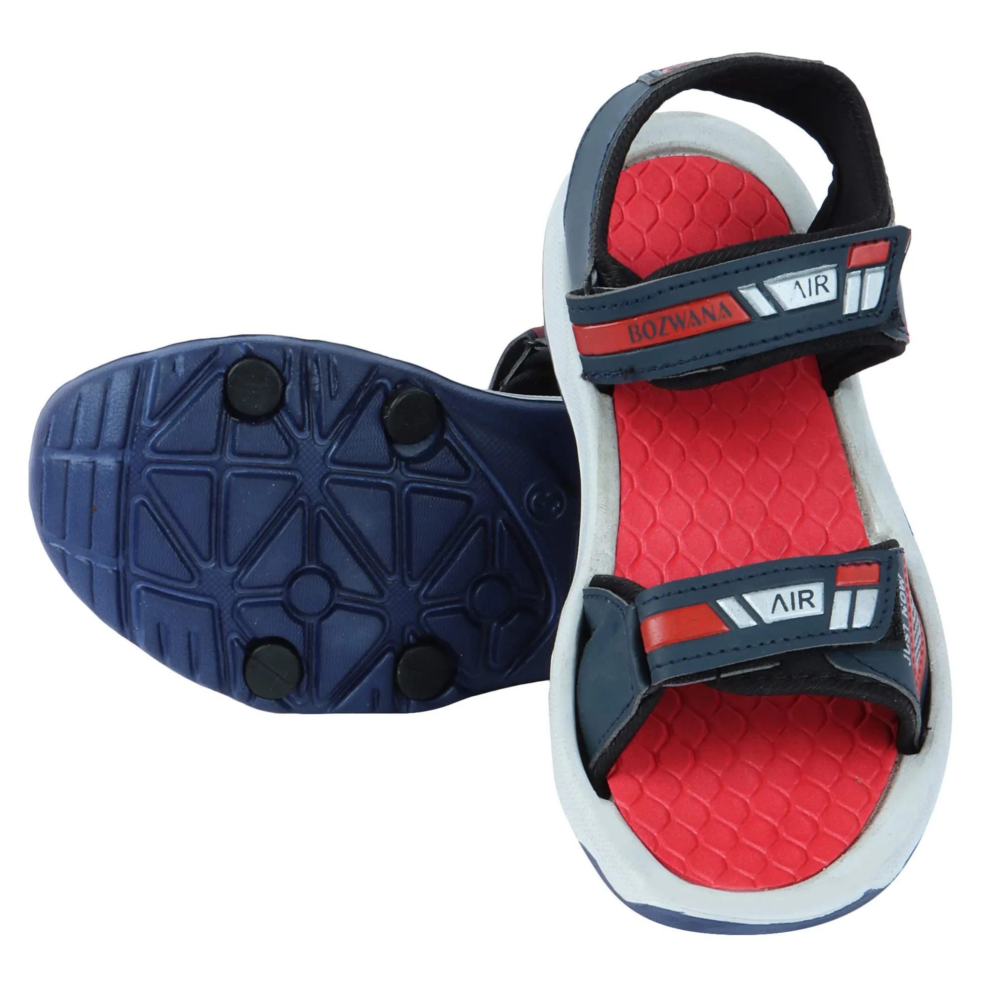 Aedee Synthetic Velcro Indoor Outdoor Sandals For Boys & Girls Kids Wear/Flip Flop Open Toe Light Weight Sandals and Floaters Footwear for Kids(Red)- 7-8 years (MB103)