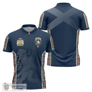 Aikenhead Tartan Zipper Polo Shirt with Family Crest and Lion Rampant Vibes Sport Style