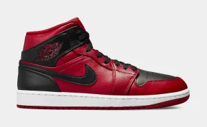 Air Jordan 1 Mid Reverse Bred Mens Lifestyle Shoes (Black/Red)