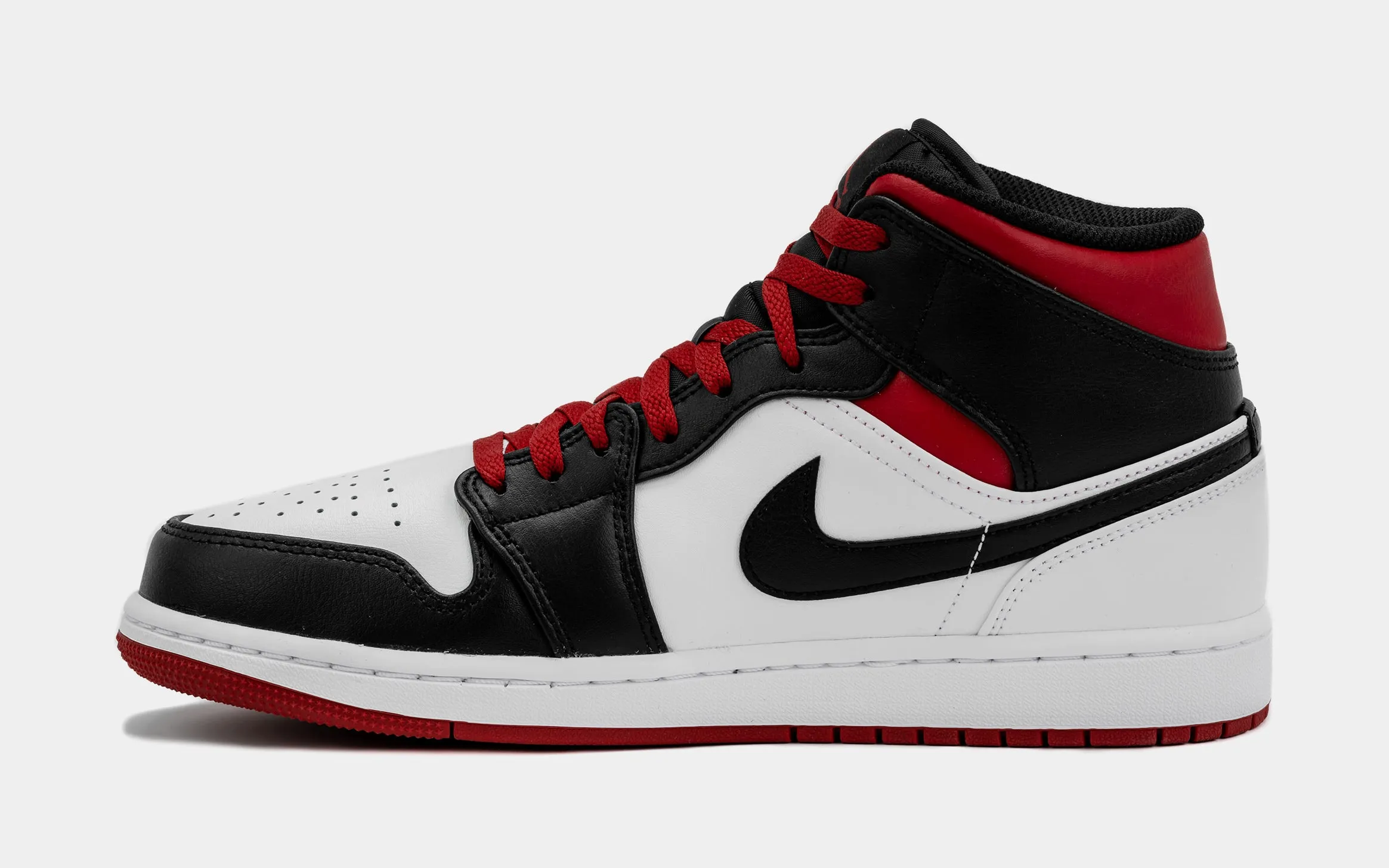 Air Jordan 1 Retro Mid Gym Red Mens Lifestyle Shoes (Black/Red)