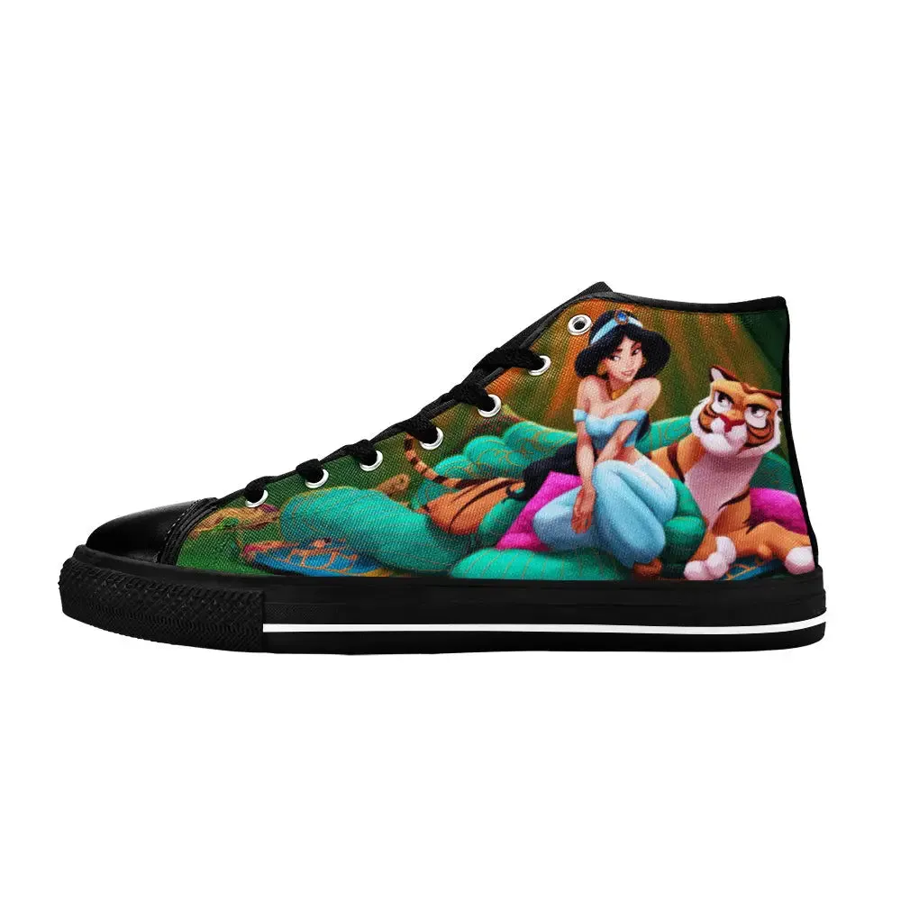 Aladdin Princess Jasmine Shoes High Top Sneakers for Kids and Adults