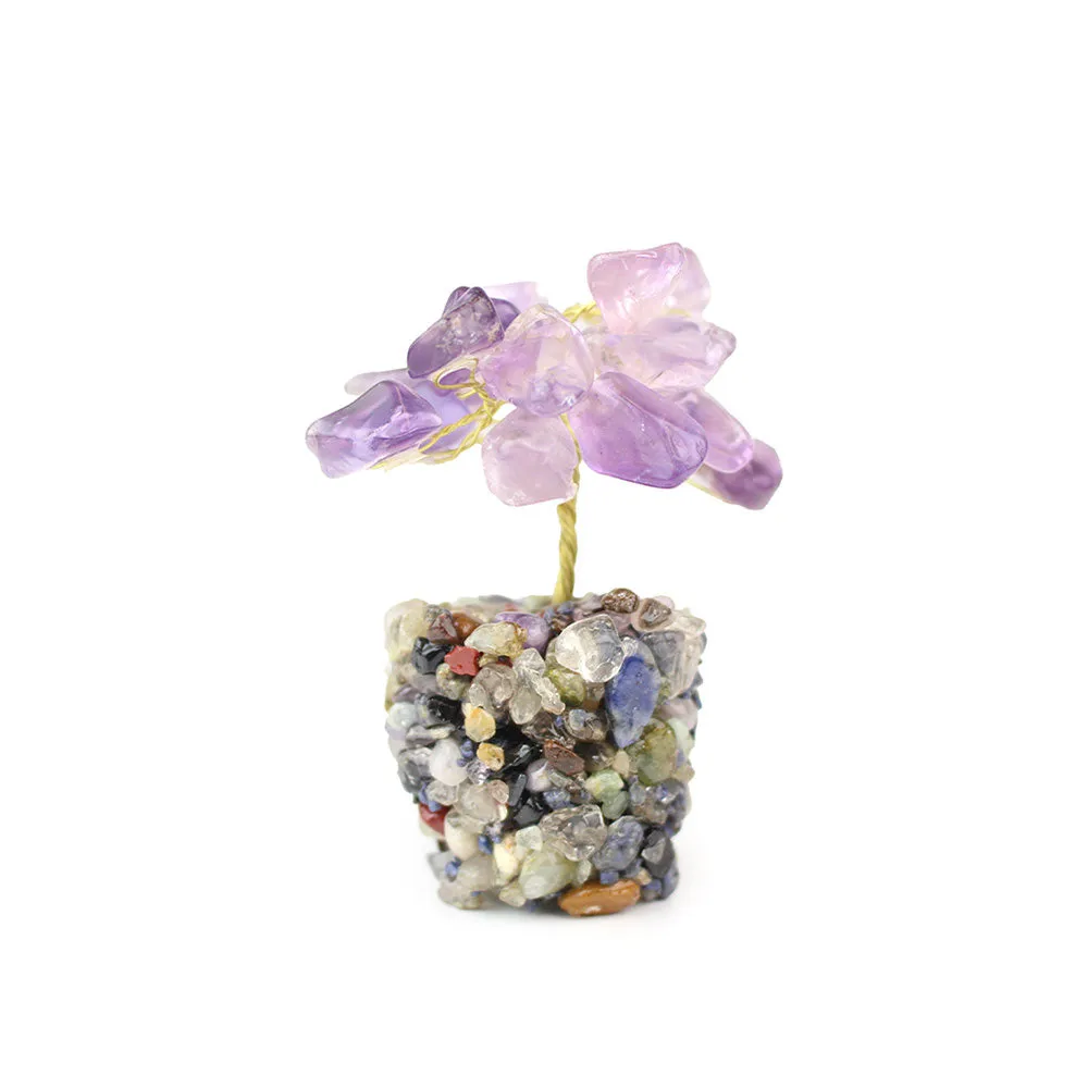 Amethyst Tree on Mixed Gems