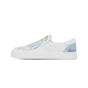 AMIRI WATERCOLOR SKEL TOE SLIP ON - WHITE