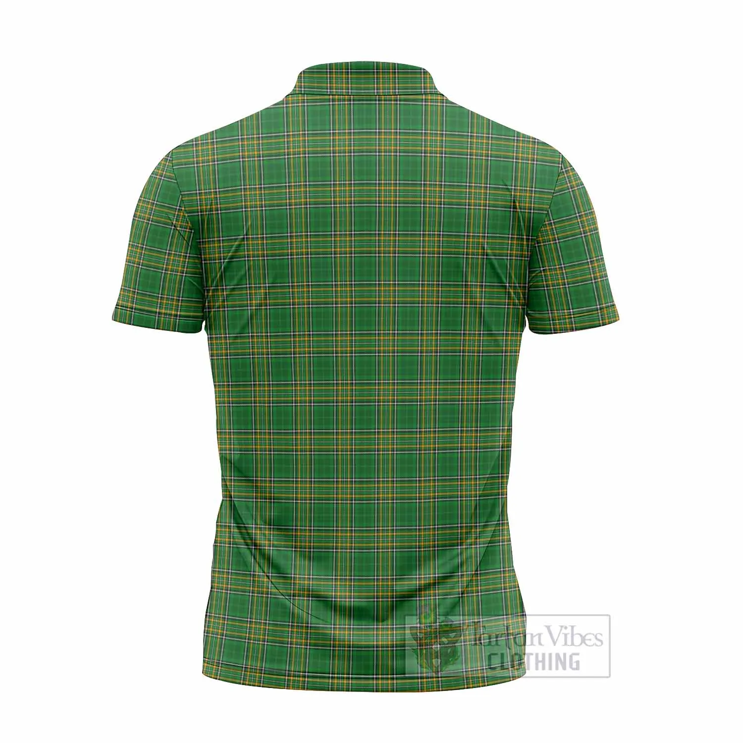 Amory Irish Clan Tartan Zipper Polo Shirt with Coat of Arms