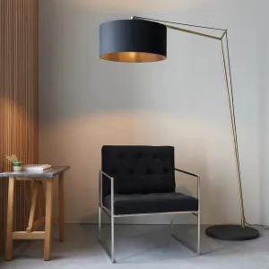 Amos Automic Floor Lamp Matt Brass & Black