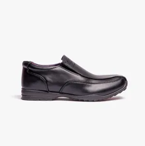 B612A Boys Slip On School Shoes Black