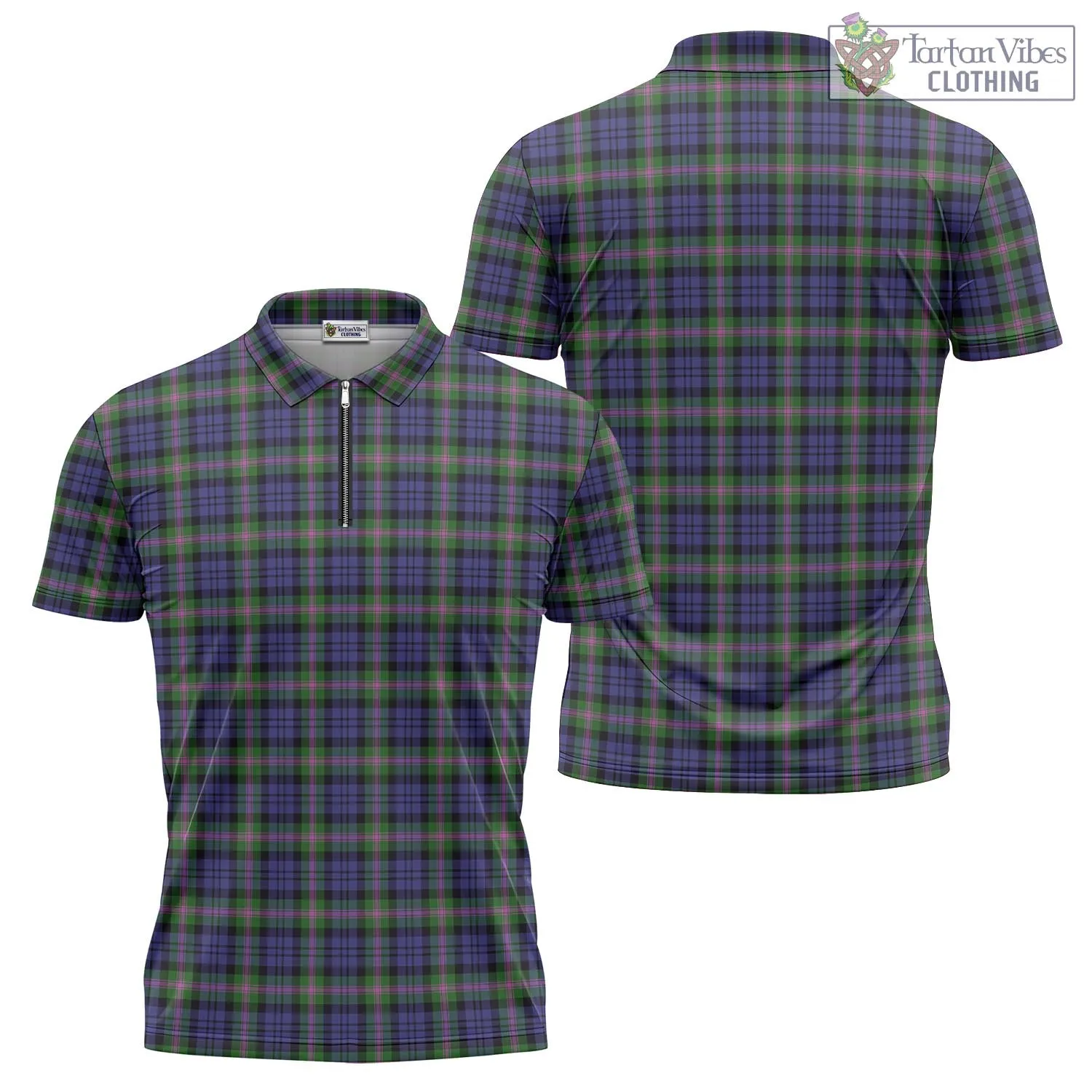 Baird Modern Tartan Zipper Polo Shirt