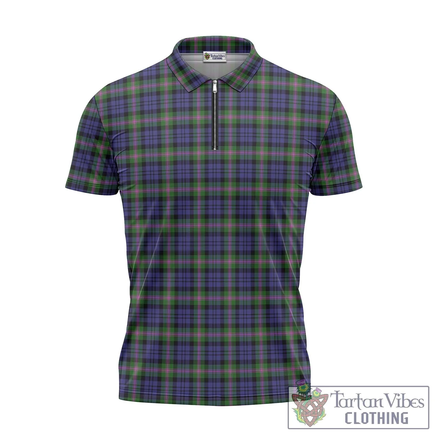 Baird Modern Tartan Zipper Polo Shirt