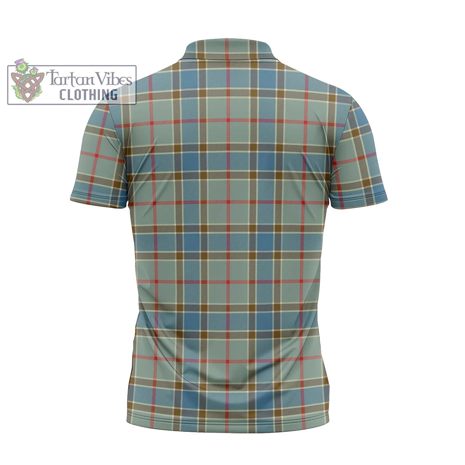 Balfour Blue Tartan Zipper Polo Shirt