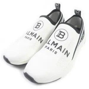 Balmain Logo Slip-On Sneakers White Black 42