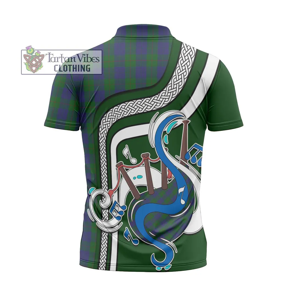 Barclay Tartan Zipper Polo Shirt with Epic Bagpipe Style