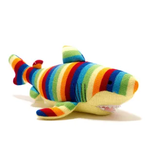 Best Years Knitted Shark Toy with Bold Stripes