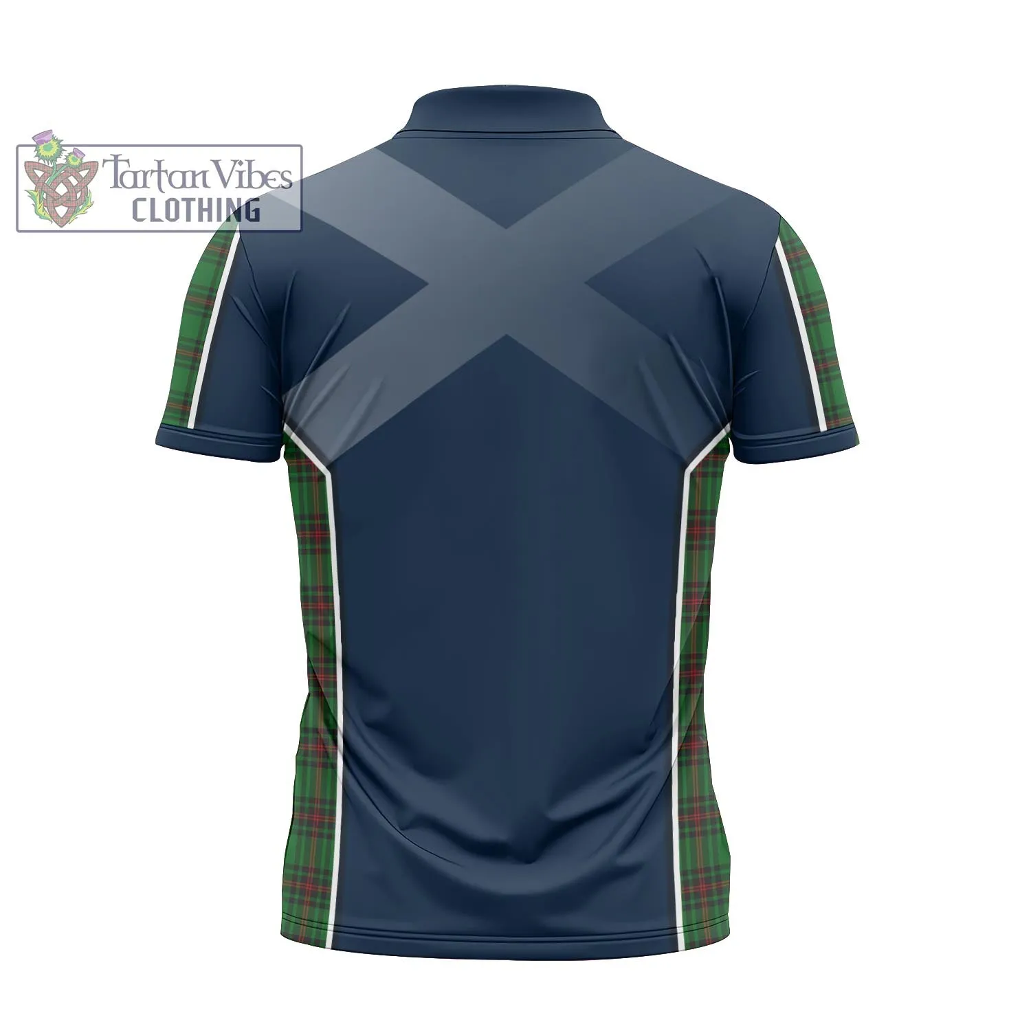 Beveridge Tartan Zipper Polo Shirt with Family Crest and Scottish Thistle Vibes Sport Style