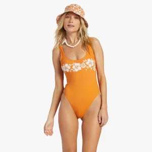 Billabong Womens On Island Time One Piece Swimsuit Dried Mango