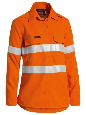 Bisley Tencate tecasafe women's taped hi vis fr lightweight vented long sleeve shirt (BL8097T)