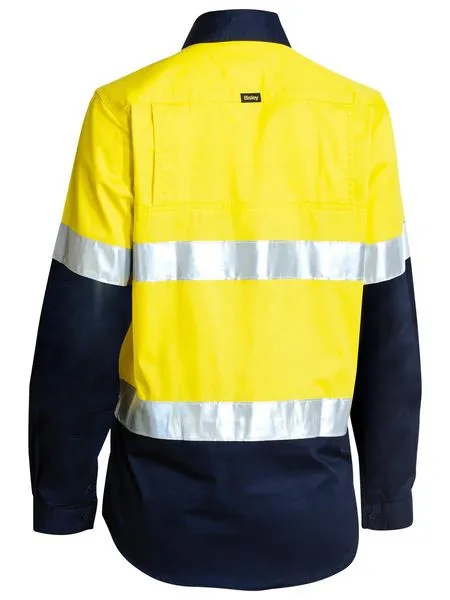 Bisley Womens 3M Taped Two Tone Hi Vis Cool Lightweight Shirt - Long Sleeve (BL6896)