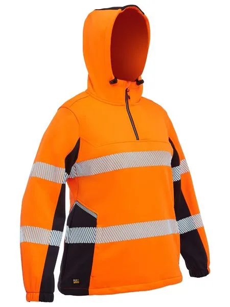 Bisley Women's Flx & Move™ Hi Vis Taped Liquid Repellent Fleece Hoodie (BKL6571T)