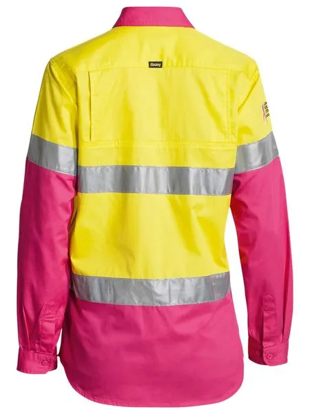 Bisley Women's Taped Hi Vis Cool Lightweight Drill Shirt (BL6696T)