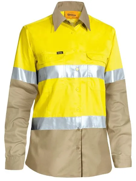 Bisley Women's Taped Hi Vis Cool Lightweight Drill Shirt (BL6696T)