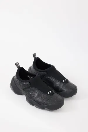 Black Neoprene & Embossed Leather Team Flesh Sneaker