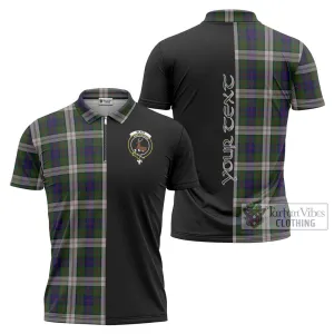 Blair Dress Tartan Zipper Polo Shirt with Family Crest and Half Of Me Style