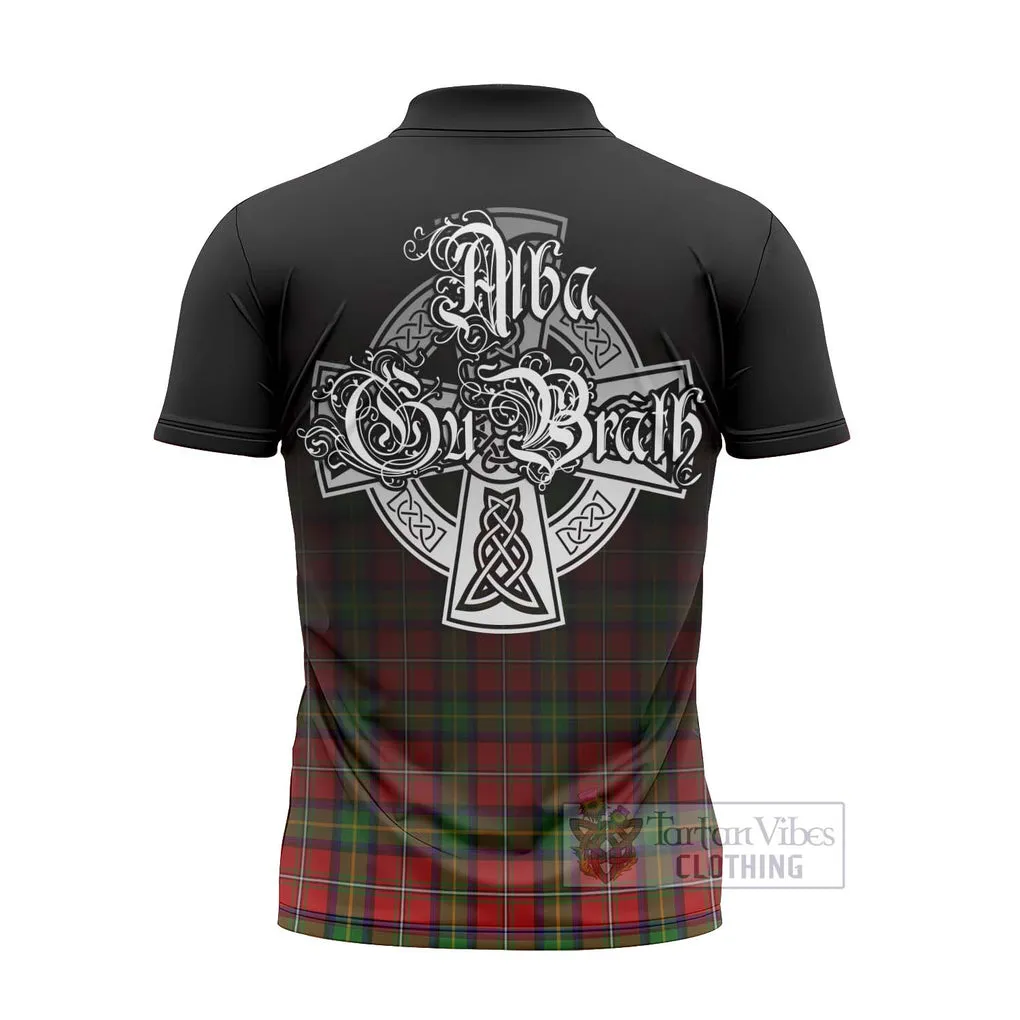 Boyd Tartan Zipper Polo Shirt Featuring Alba Gu Brath Family Crest Celtic Inspired