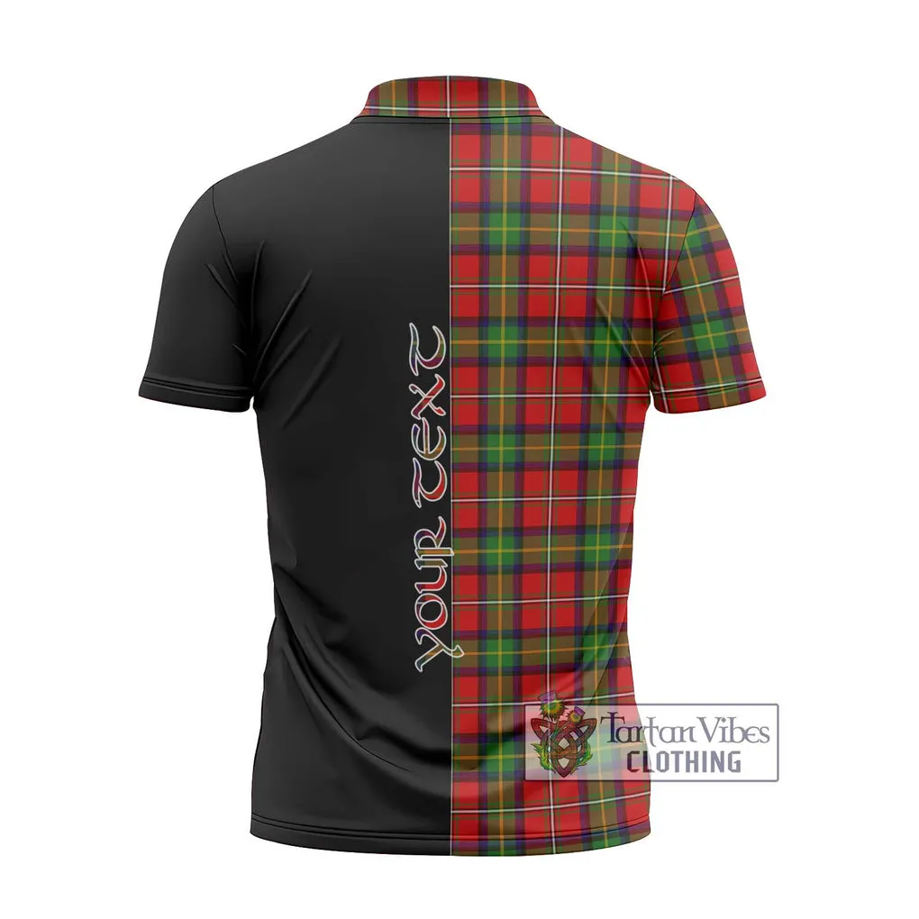 Boyd Tartan Zipper Polo Shirt with Family Crest and Half Of Me Style