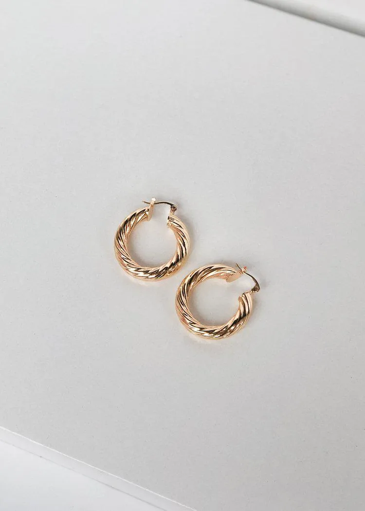 BRACHA Milan Medium Hoops -Gold