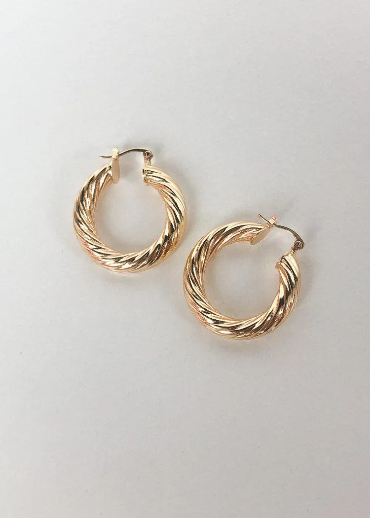 BRACHA Milan Medium Hoops -Gold